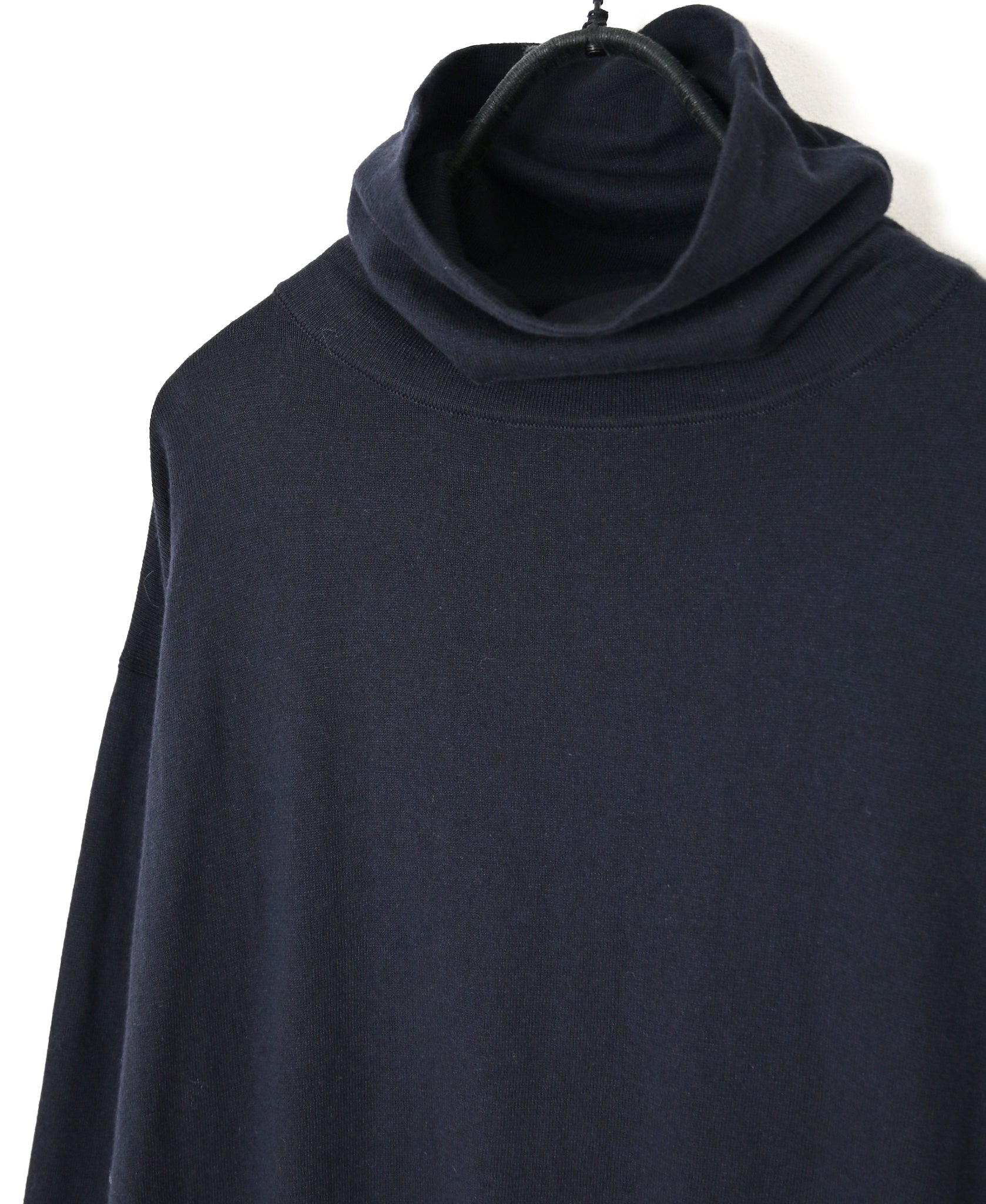 NNSL26501 14GG PLAIN STITCH COTTON/NYLON/SILK TURTLE NECK PULLOVER
