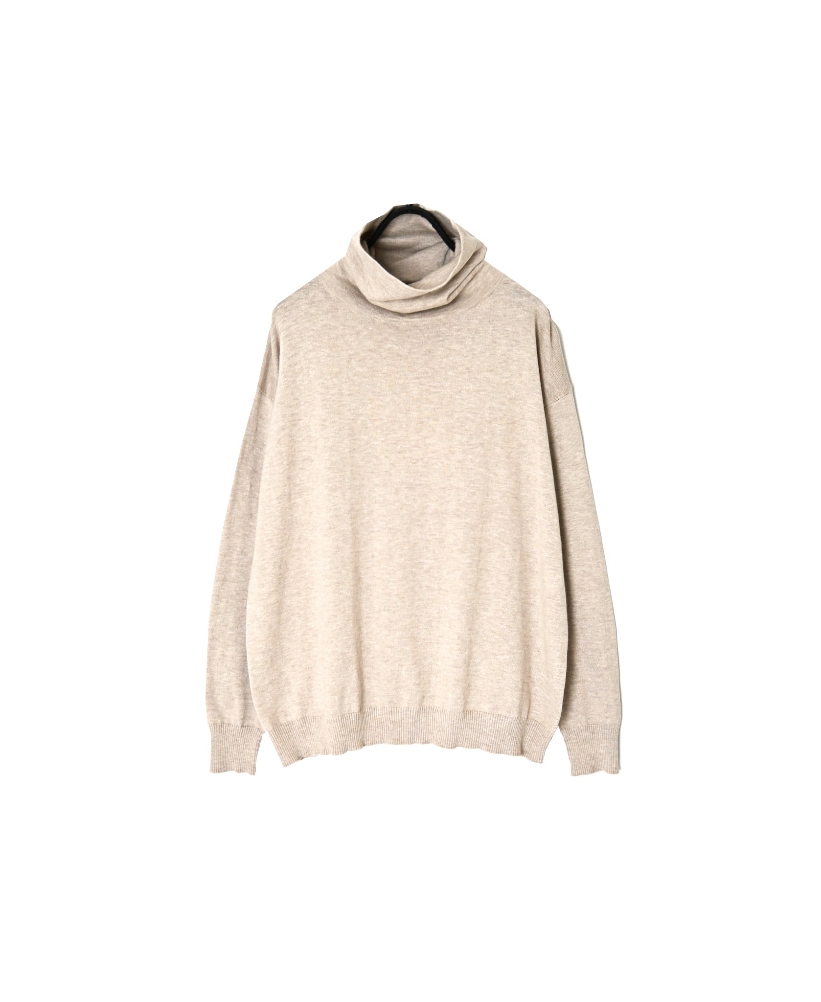 NNSL26501 14GG PLAIN STITCH COTTON/NYLON/SILK TURTLE NECK PULLOVER