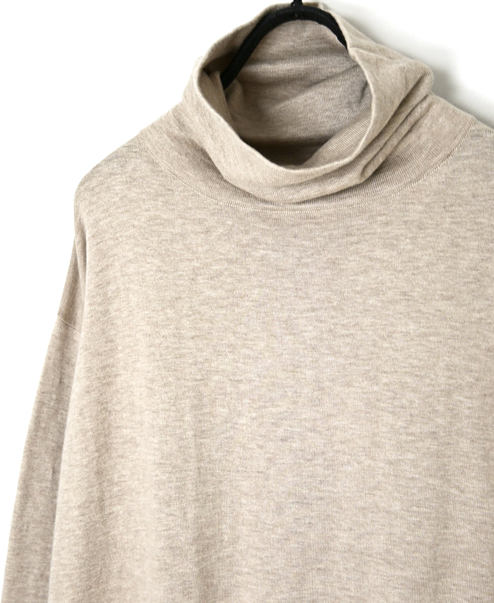 NNSL26501 14GG PLAIN STITCH COTTON/NYLON/SILK TURTLE NECK PULLOVER