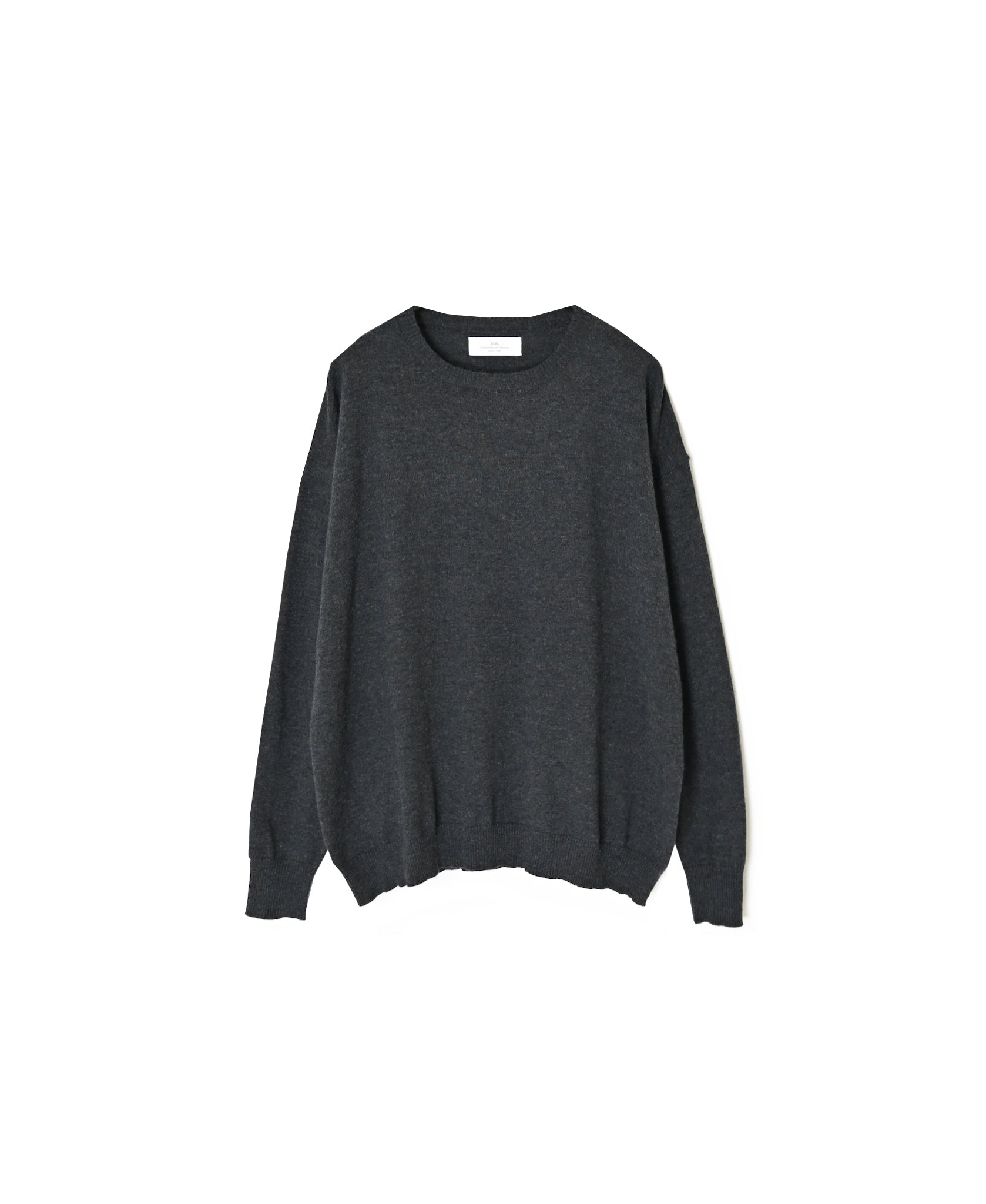 NNSL26502 14GG PLAIN STITCH COTTON/NYLON/SILK CREW-NECK PULLOVER