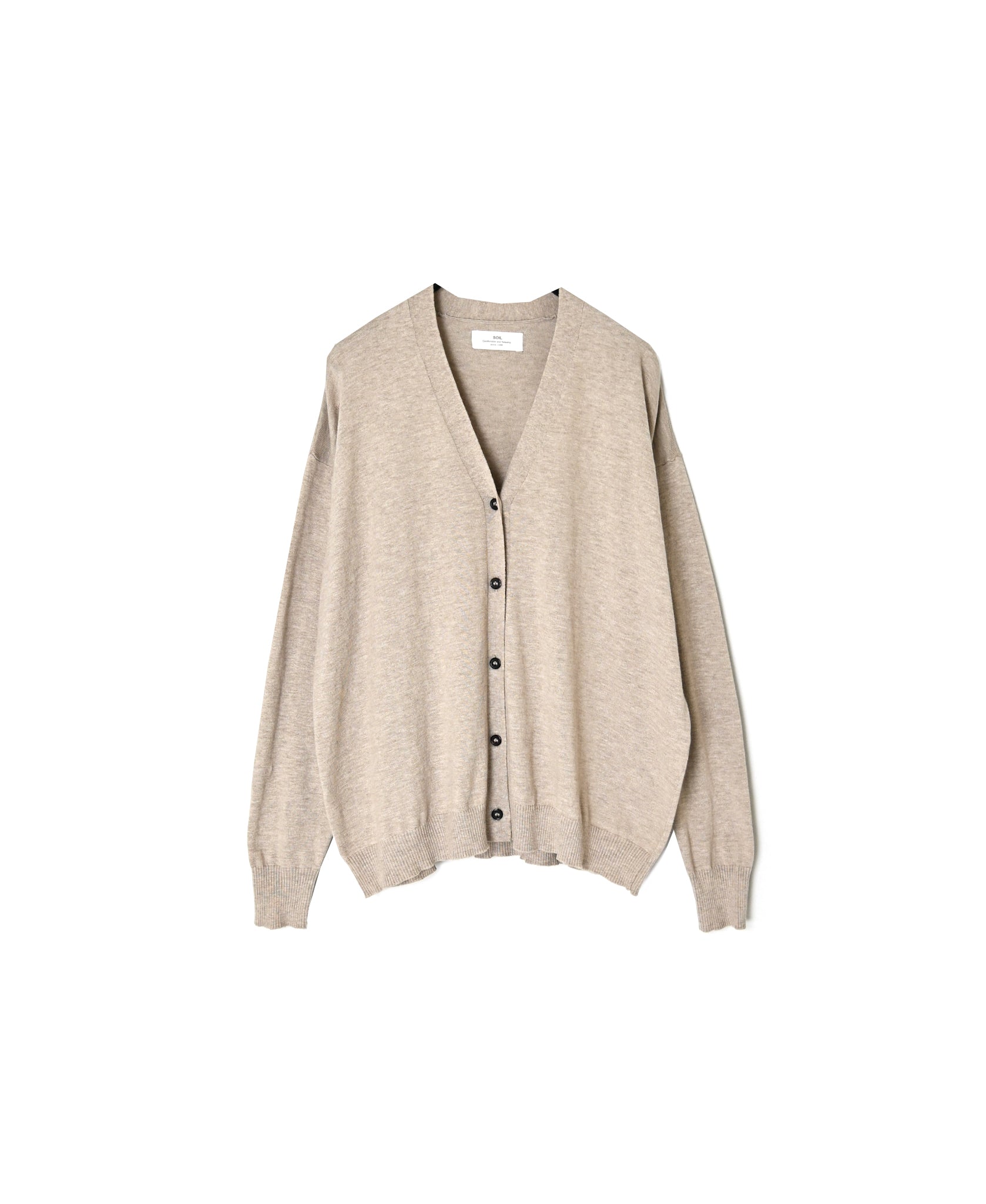 NNSL26503 14GG PLAIN STITCH COTTON/NYLON/SILK V-NECK CARDIGAN