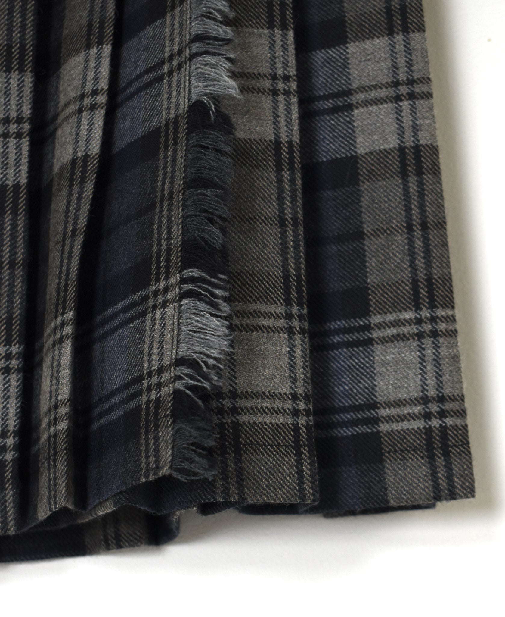 NOD0853 WORSTED WOOL LOW WAIST PLEATS WRAP SKIRT LENGTH 80cm