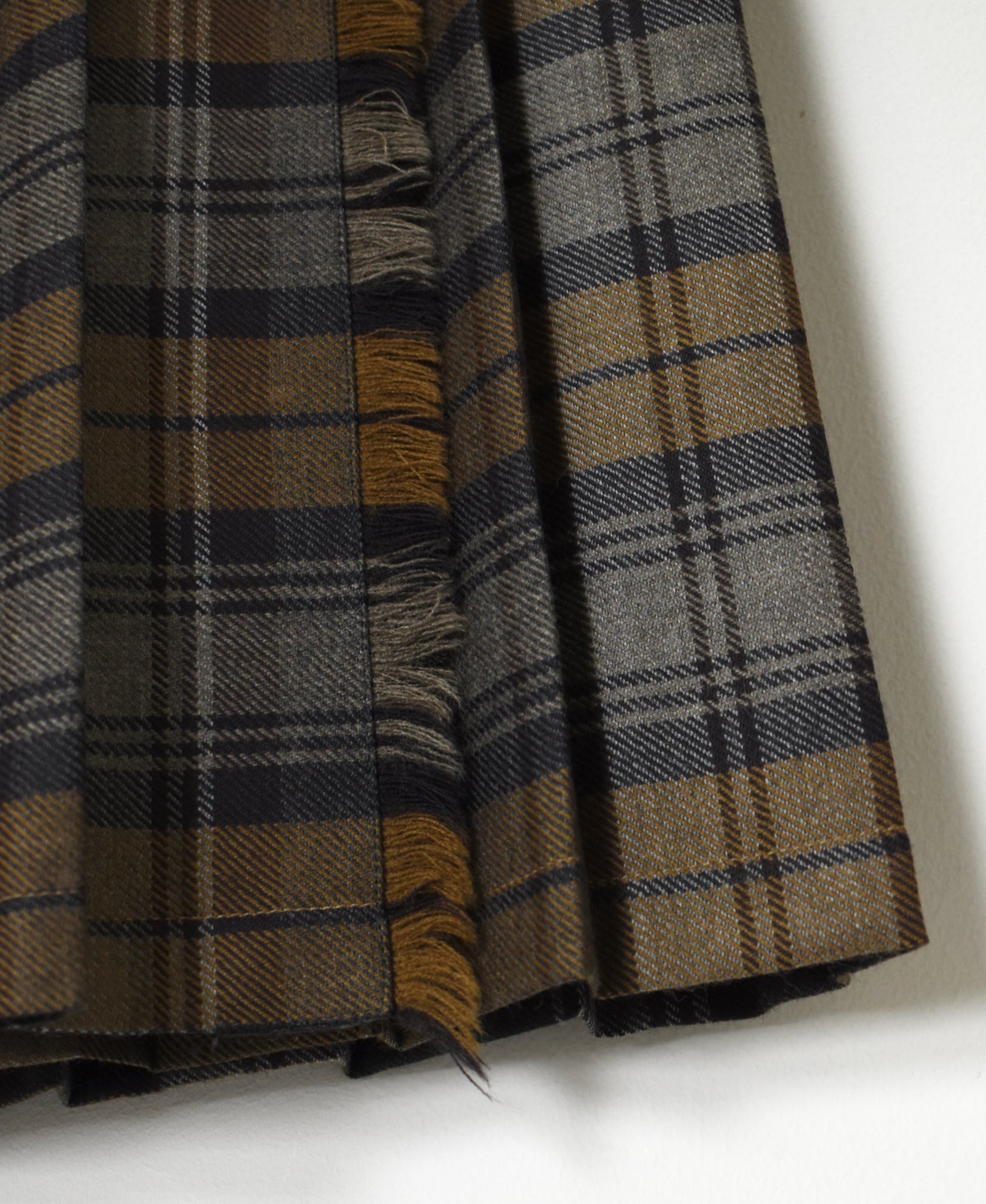 NOD0853 WORSTED WOOL LOW WAIST PLEATS WRAP SKIRT LENGTH 80cm