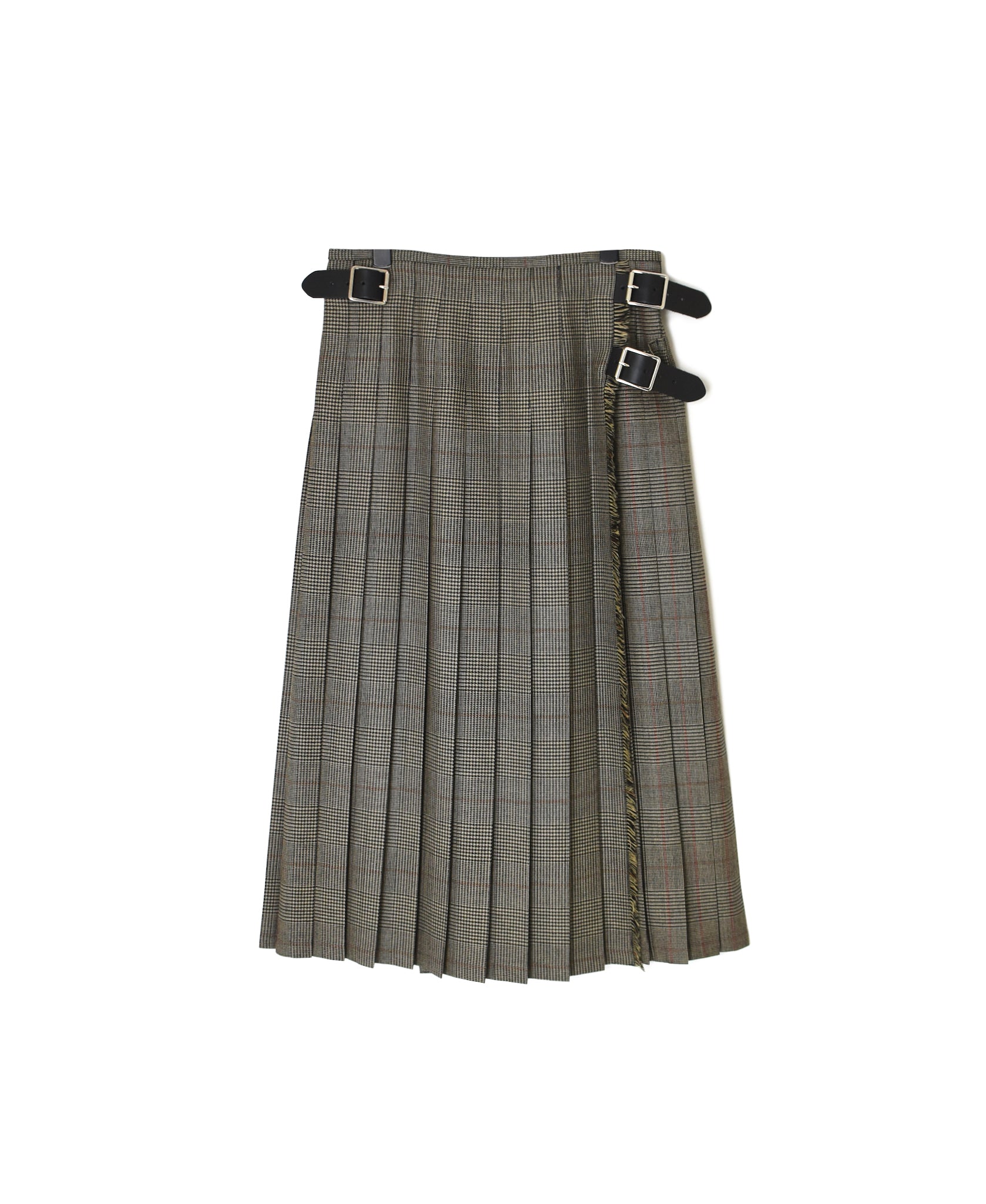 NOD0853 WORSTED WOOL LOW WAIST PLEATS WRAP SKIRT LENGTH 80cm