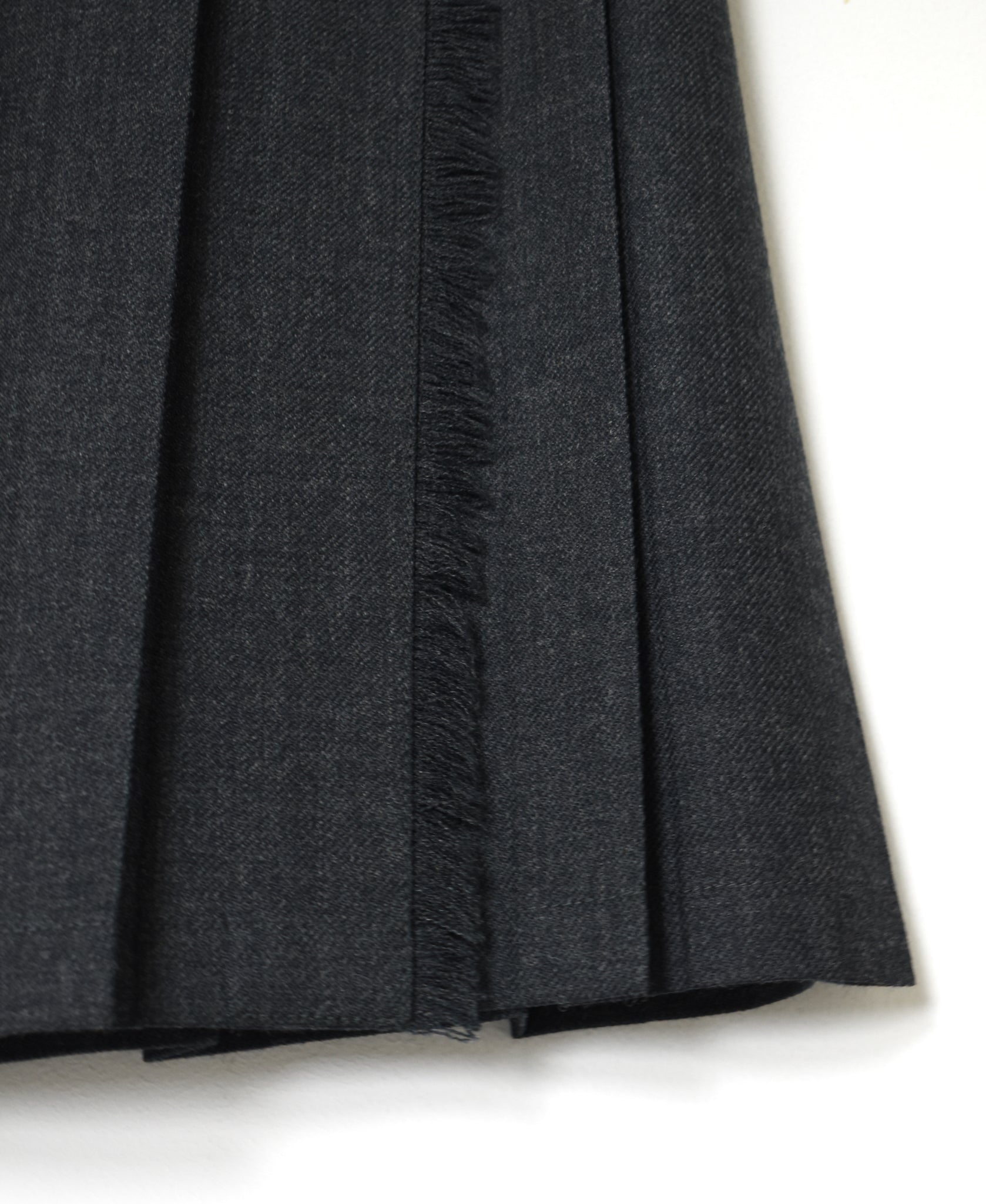NOD2651 WORSTED WOOL LOW WAIST WIDE PLEATS WRAP SKIRT LENGTH 85cm (WITH PIN)