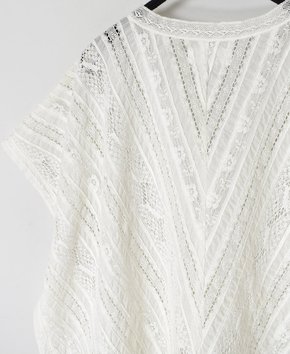 NSL25063 ALL LACE FRENCH/SL PONCHO