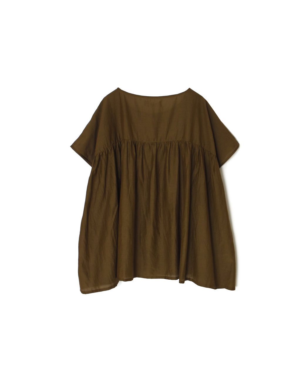 NSL26042 COTTON SILK PLAIN GATHERED SMOCK