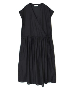 COTTON SILK PLAIN CACHE-COEUR DRESS
