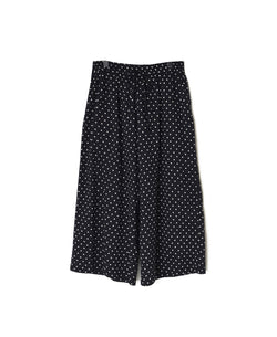 NSL26055 80s COTTON VOILE DOT PRINT WIDE EASY PANTS
