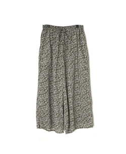 NSL26075 80s VOILE TWO TONE FLOWER PRINT WIDE EASY PANTS