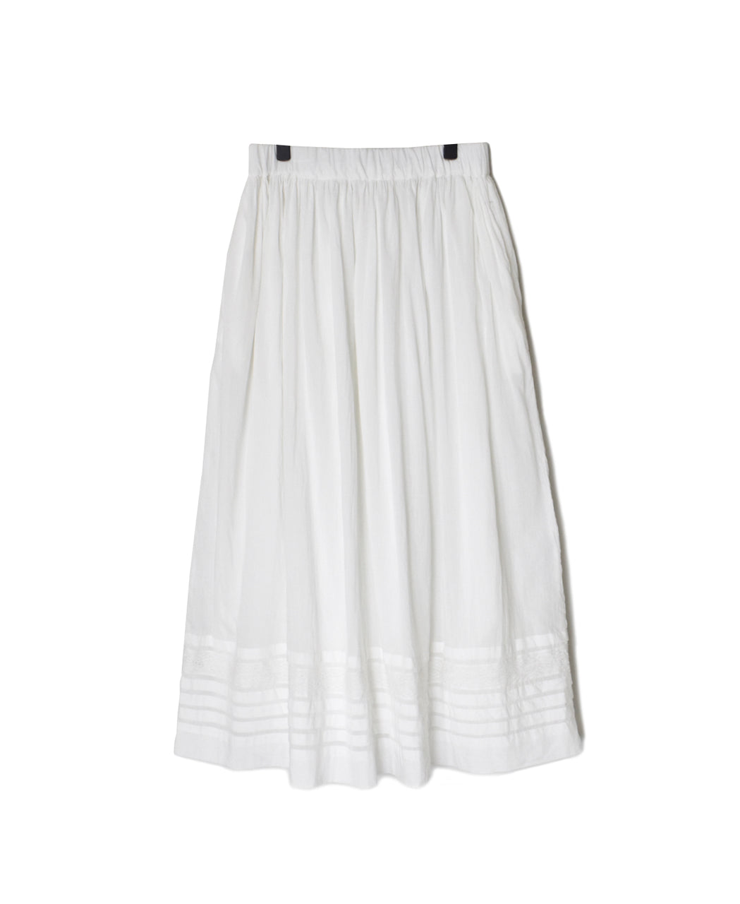 NSL26093 80s COTTON VOILE LACE GATHERED SKIRT