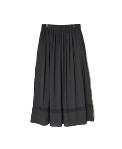 NSL26093 80s COTTON VOILE LACE GATHERED SKIRT