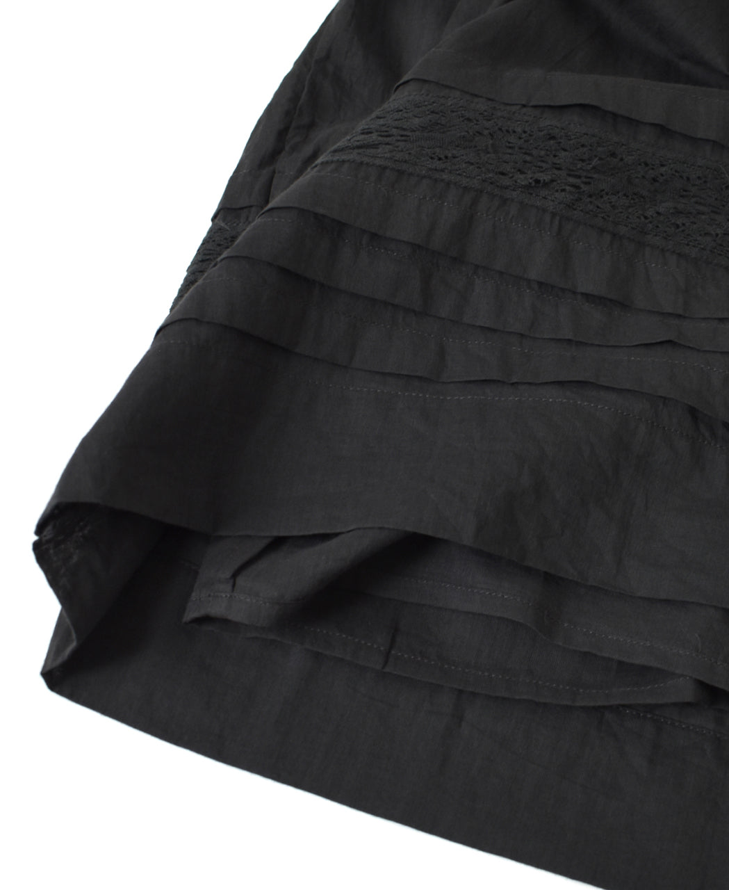 NSL26093 80s COTTON VOILE LACE GATHERED SKIRT