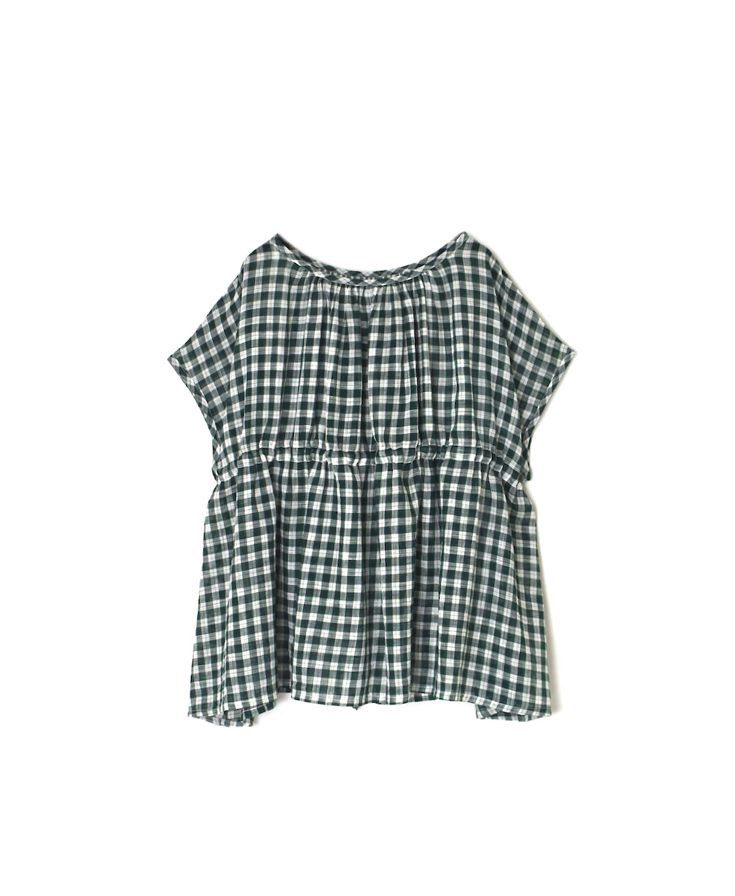 NSL26102 FANCY GINGHAM CHECK GATHERED PATCH WORK SMOCK