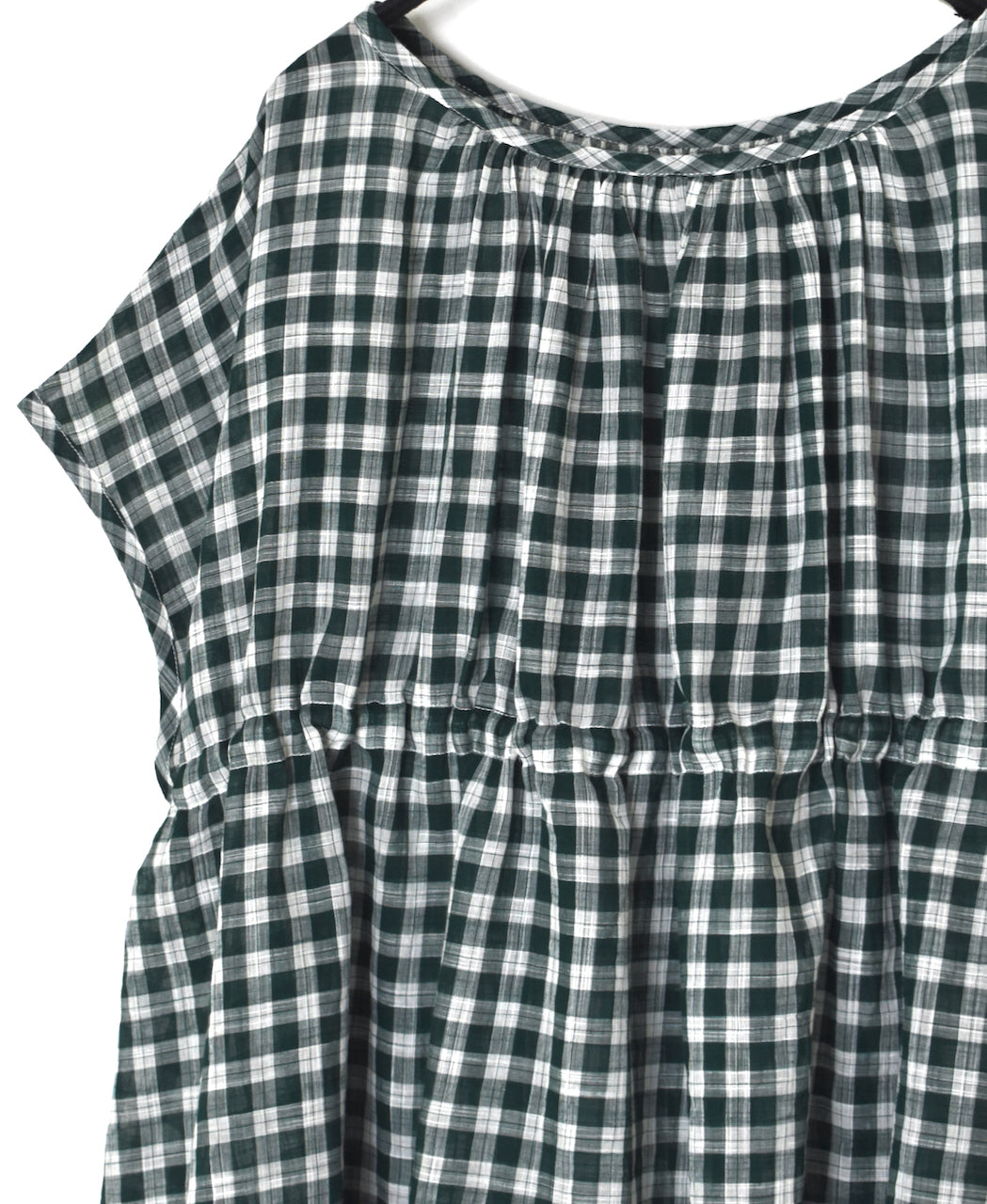NSL26102 FANCY GINGHAM CHECK GATHERED PATCH WORK SMOCK