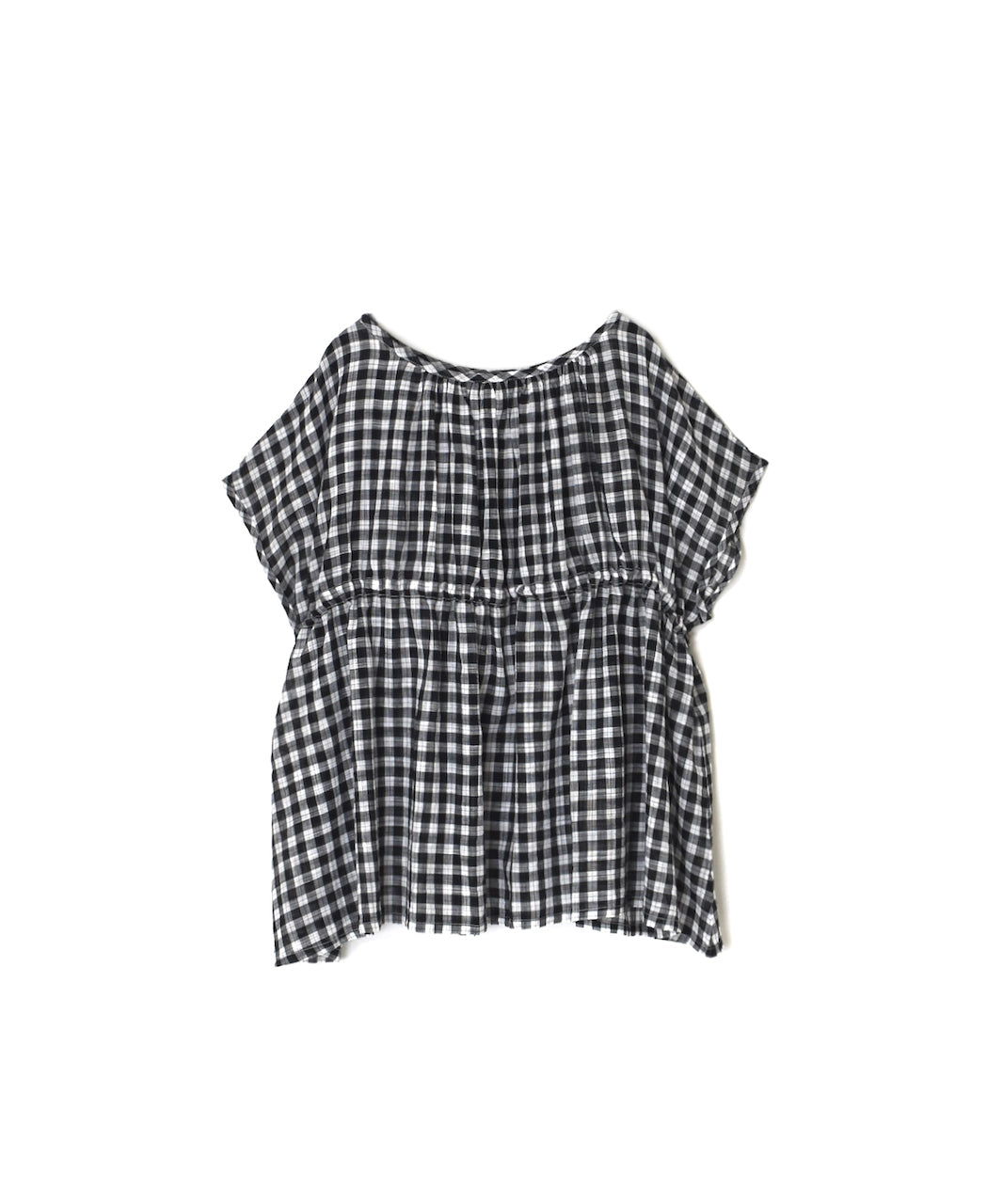 NSL26102 FANCY GINGHAM CHECK GATHERED PATCH WORK SMOCK