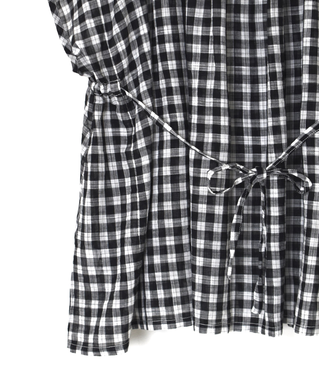 NSL26102 FANCY GINGHAM CHECK GATHERED PATCH WORK SMOCK
