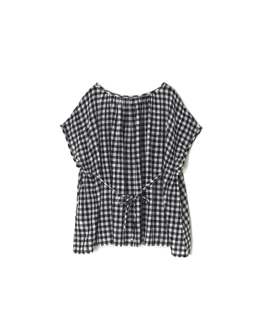NSL26102 FANCY GINGHAM CHECK GATHERED PATCH WORK SMOCK