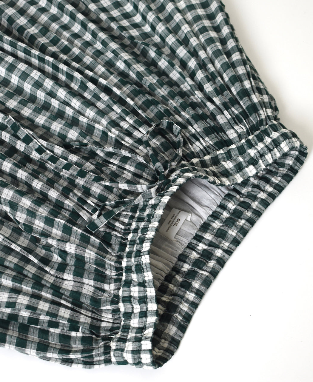 NSL26104 FANCY GINGHAM CHECK GATHERED SKIRT