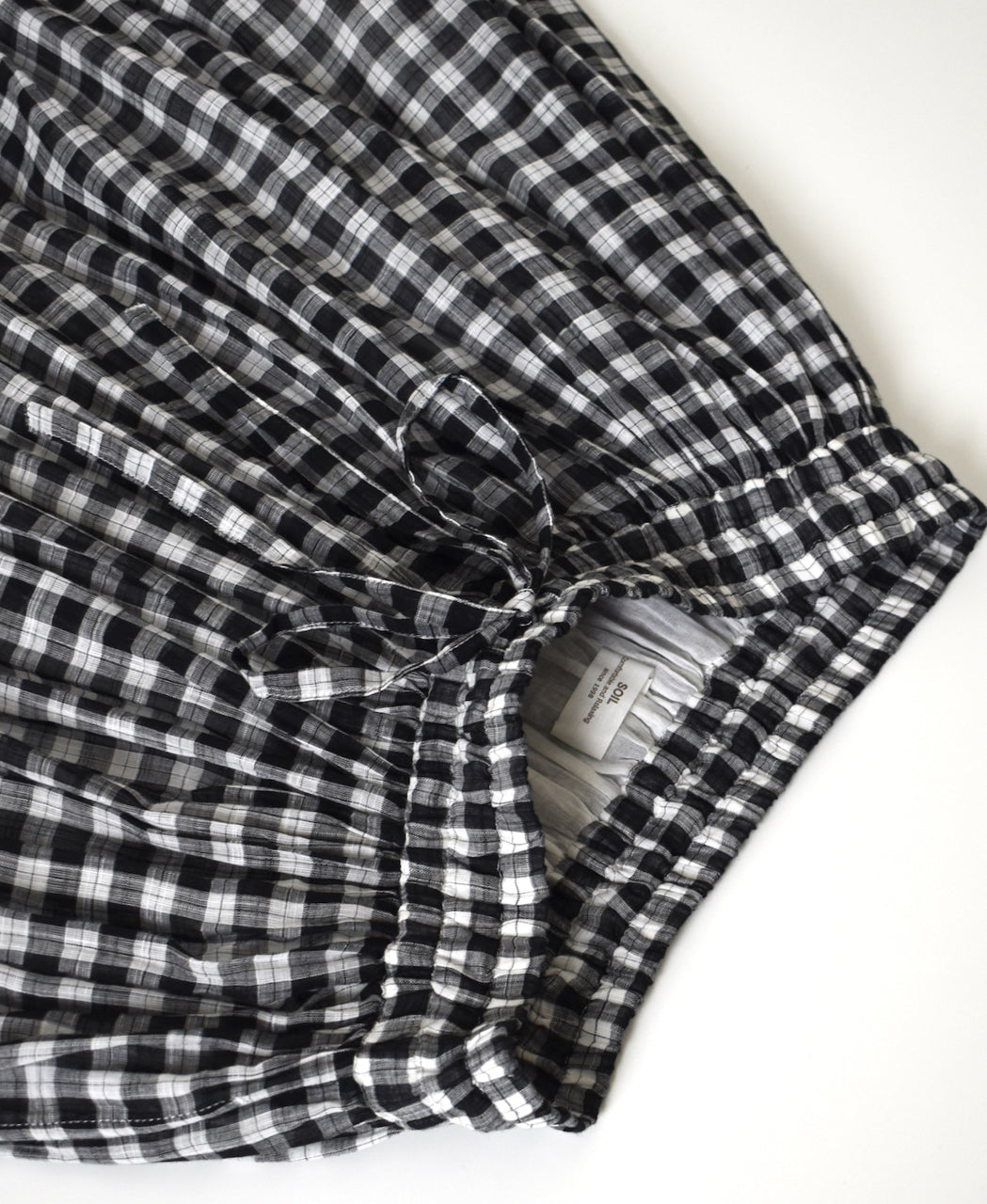 NSL26104 FANCY GINGHAM CHECK GATHERED SKIRT