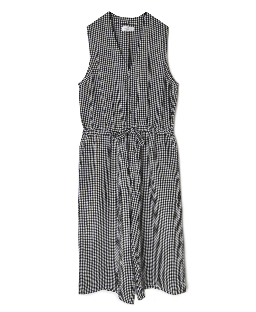INSL26314 60s LINEN GINGHAM CHECK NO/SL OVERALLS