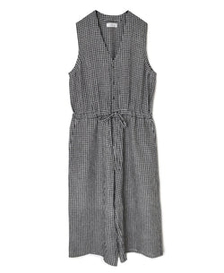 INSL26314 60s LINEN GINGHAM CHECK NO/SL OVERALLS
