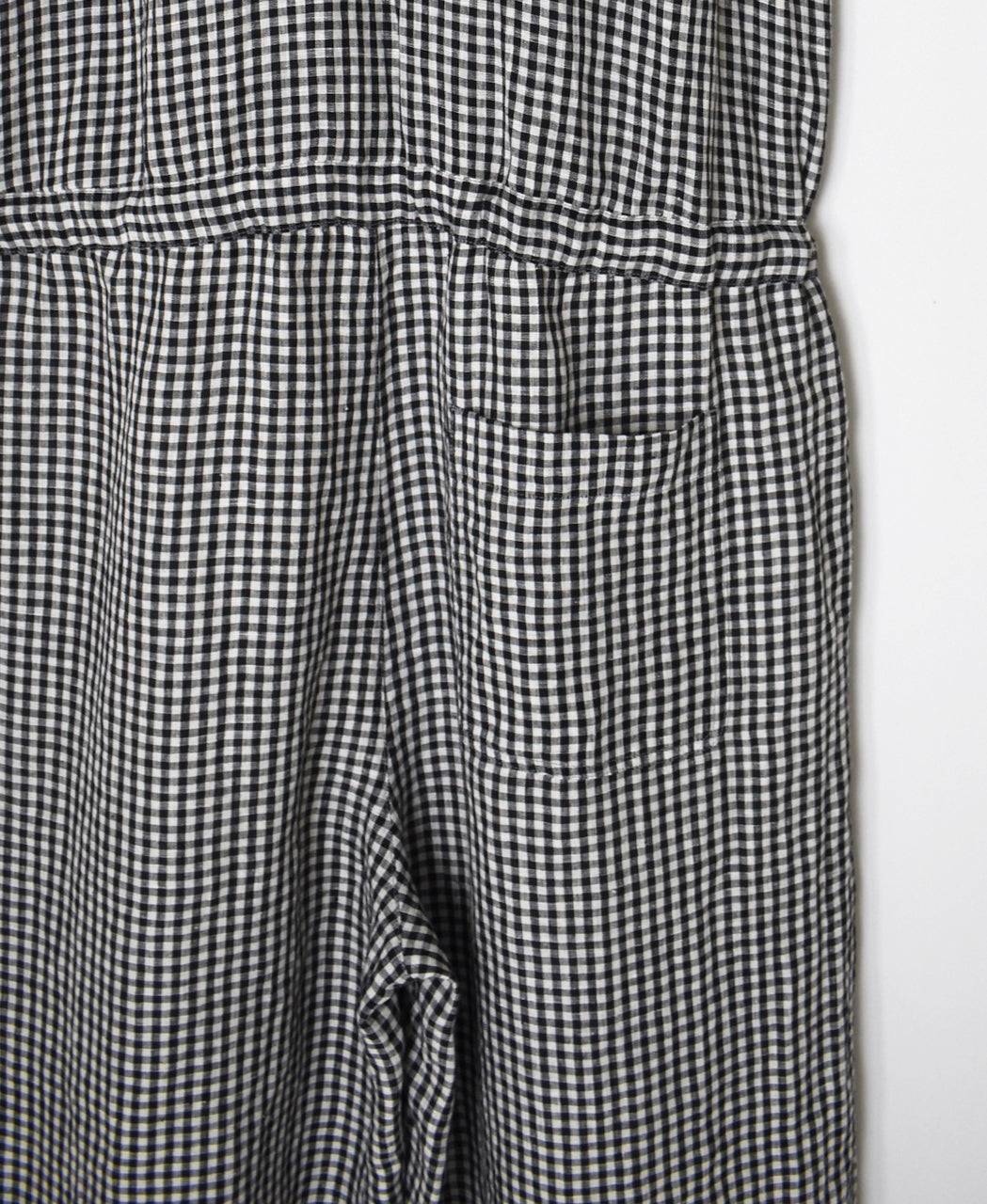 INSL26314 60s LINEN GINGHAM CHECK NO/SL OVERALLS