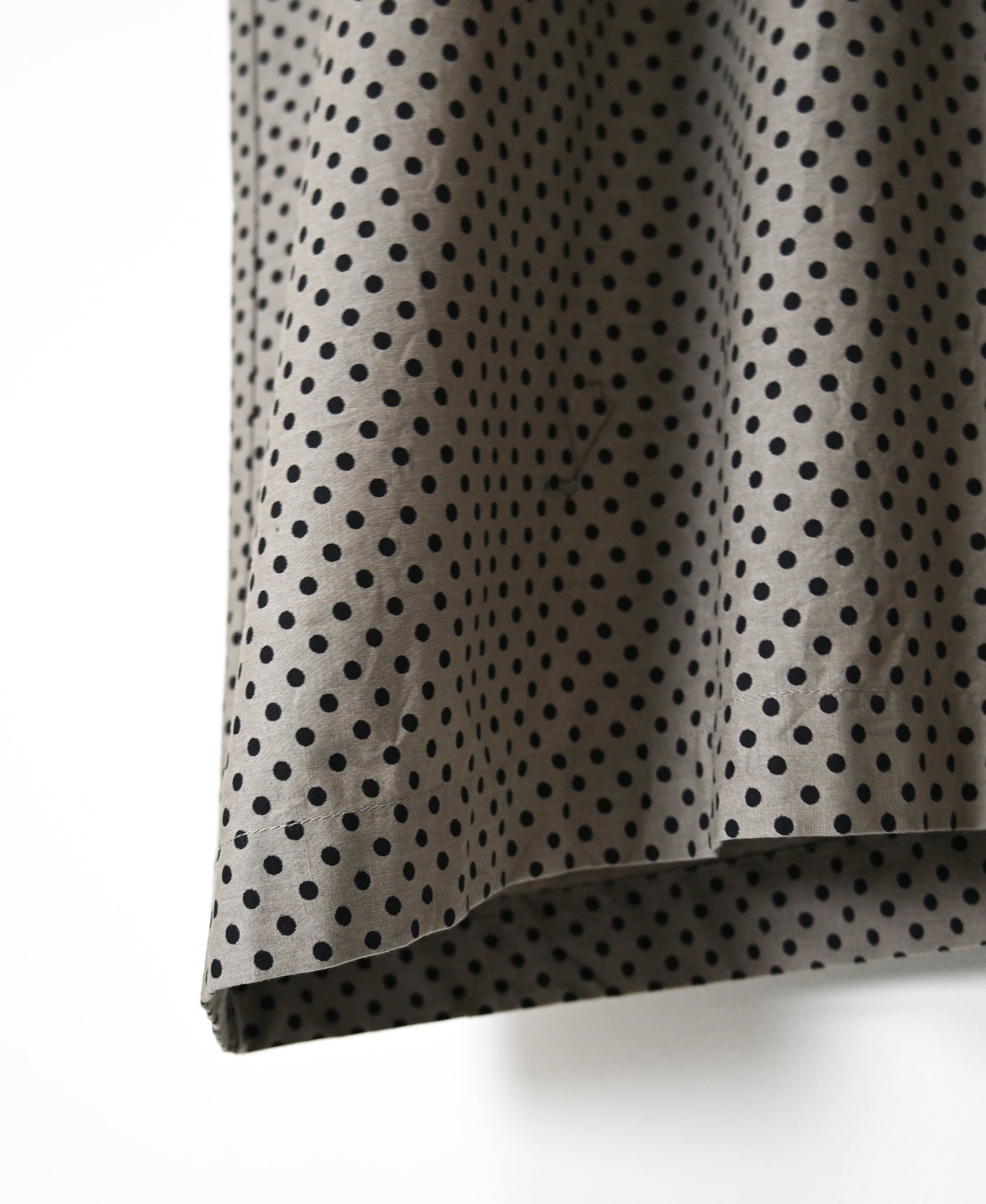 NSL26533 40s COTTON POPLIN DOT PRINT BANDED COLLAR BACK SIDE GATHERED DRESS