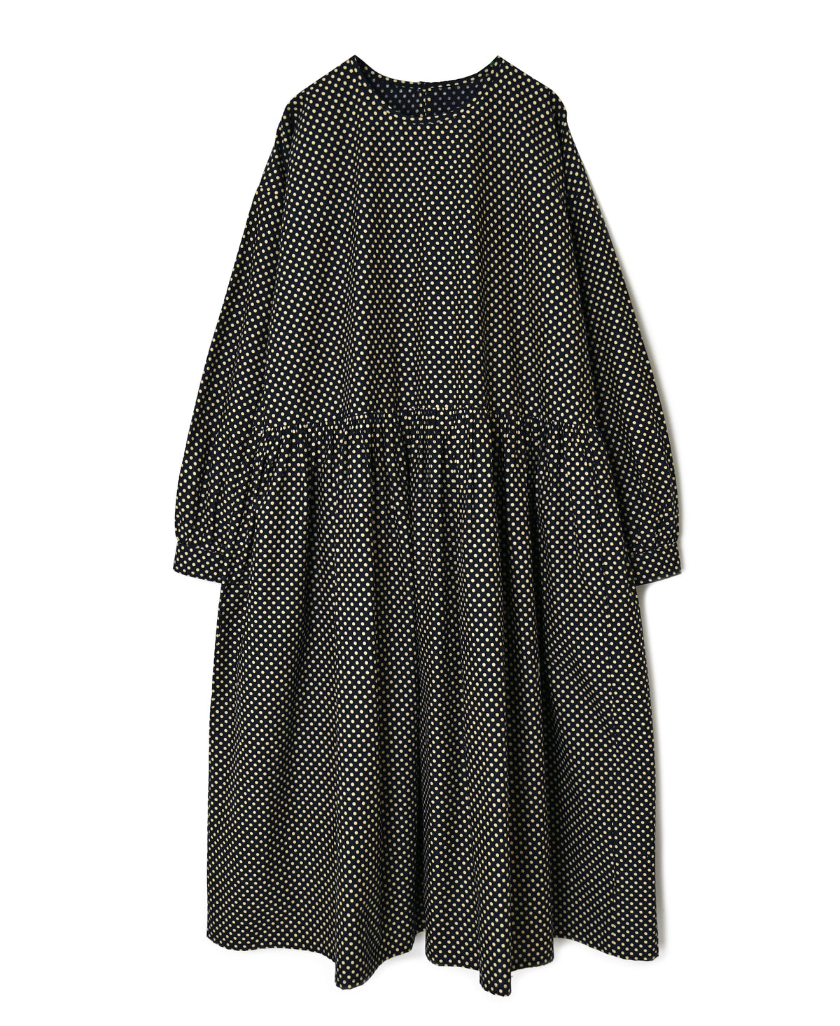 NSL26534 40s COTTON POPLIN DOT PRINT CREW NECK PULLOVER DRESS