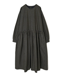 NSL26534 40s COTTON POPLIN DOT PRINT CREW NECK PULLOVER DRESS
