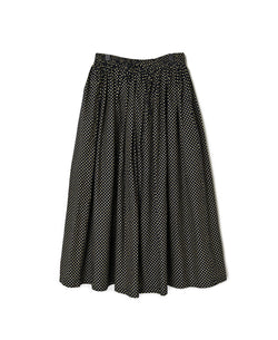 NSL26535 40s COTTON POPLIN DOT PRINT GATHERED SKIRT