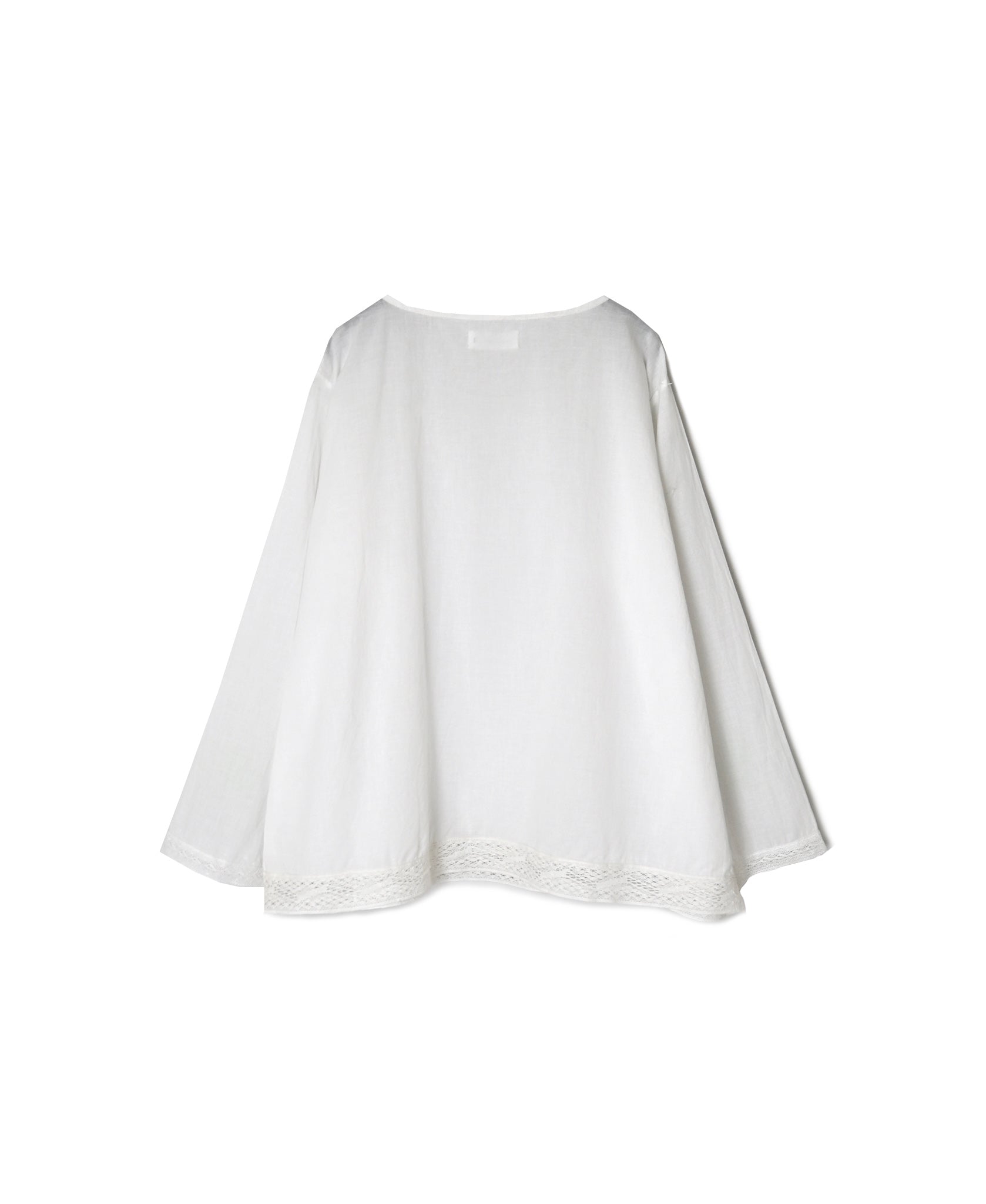 NSL26553 60s COTTON CAMBRIC PLAIN WITH LACE HEM & CUFF LACE SMOCK