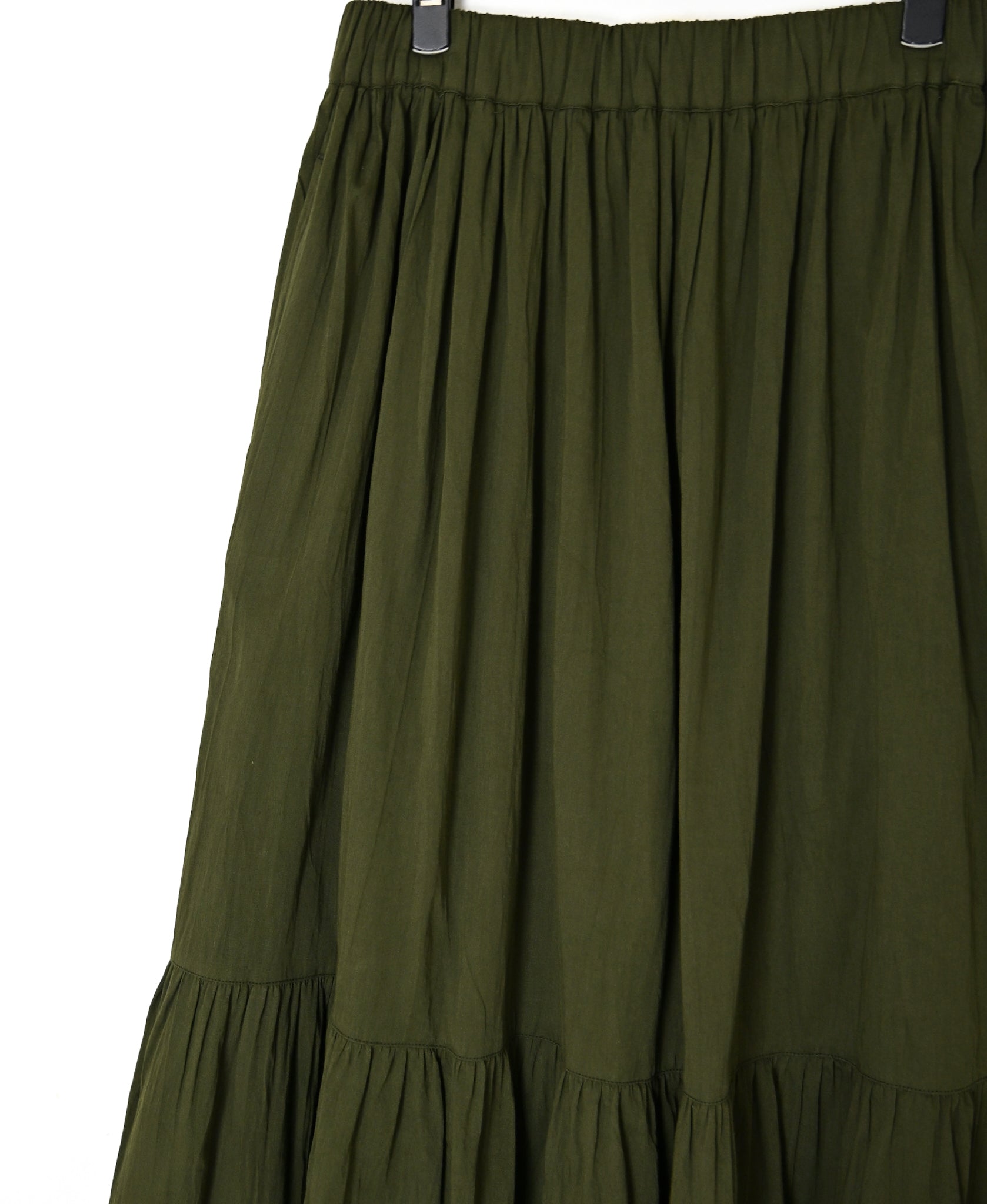 NSL26564 COTTON SATIN PLAIN TIERED GATHER SKIRT