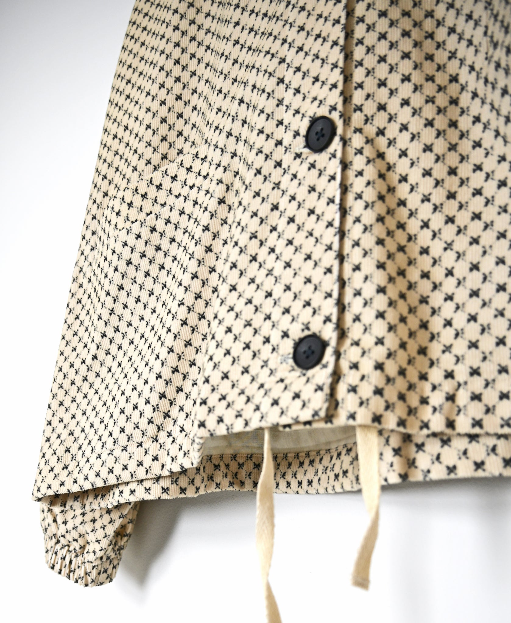 NSL26582 MINI CORDUROY CROSSHATCH PRINT HOODED BLOUSON