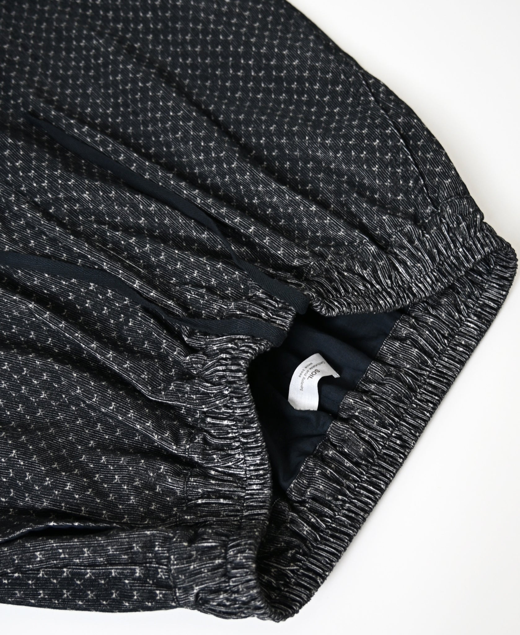 NSL26584 MINI CORDUROY CROSSHATCH PRINT EASY PANTS