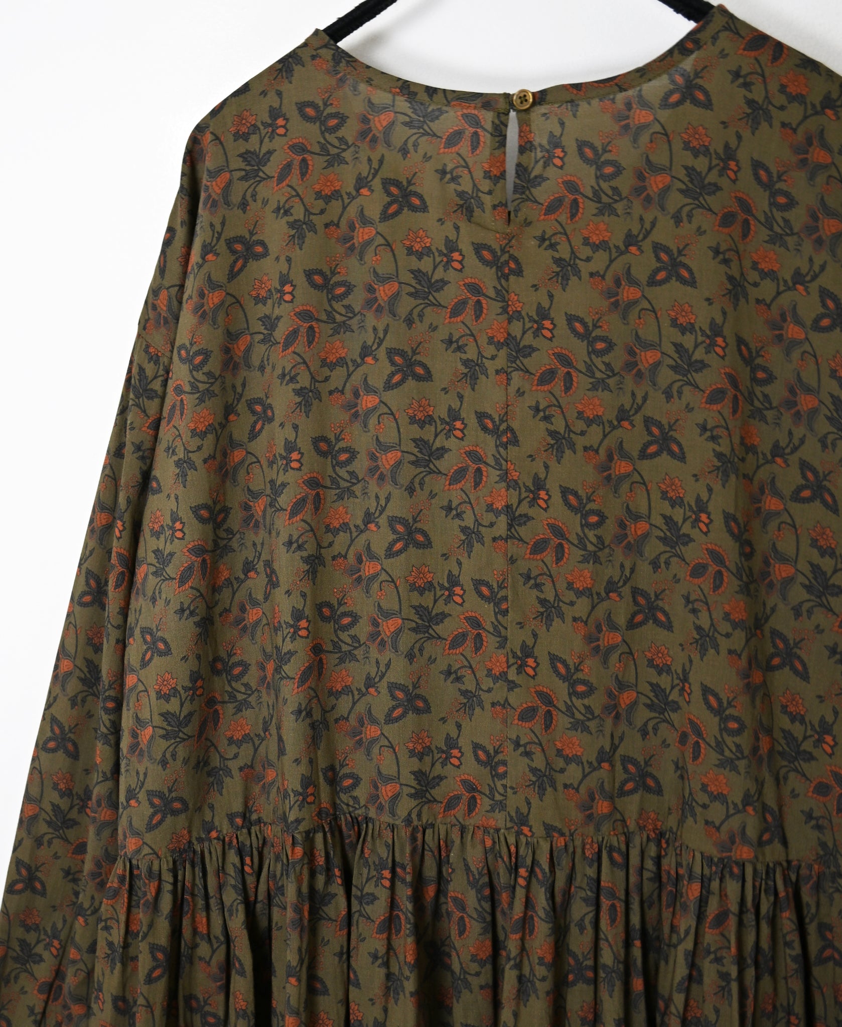 NSL26593 60s COTTON CAMBRIC FLOWER PRINT CREW NECK PULLOVER DRESS