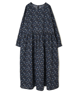 NSL26593 60s COTTON CAMBRIC FLOWER PRINT CREW NECK PULLOVER DRESS