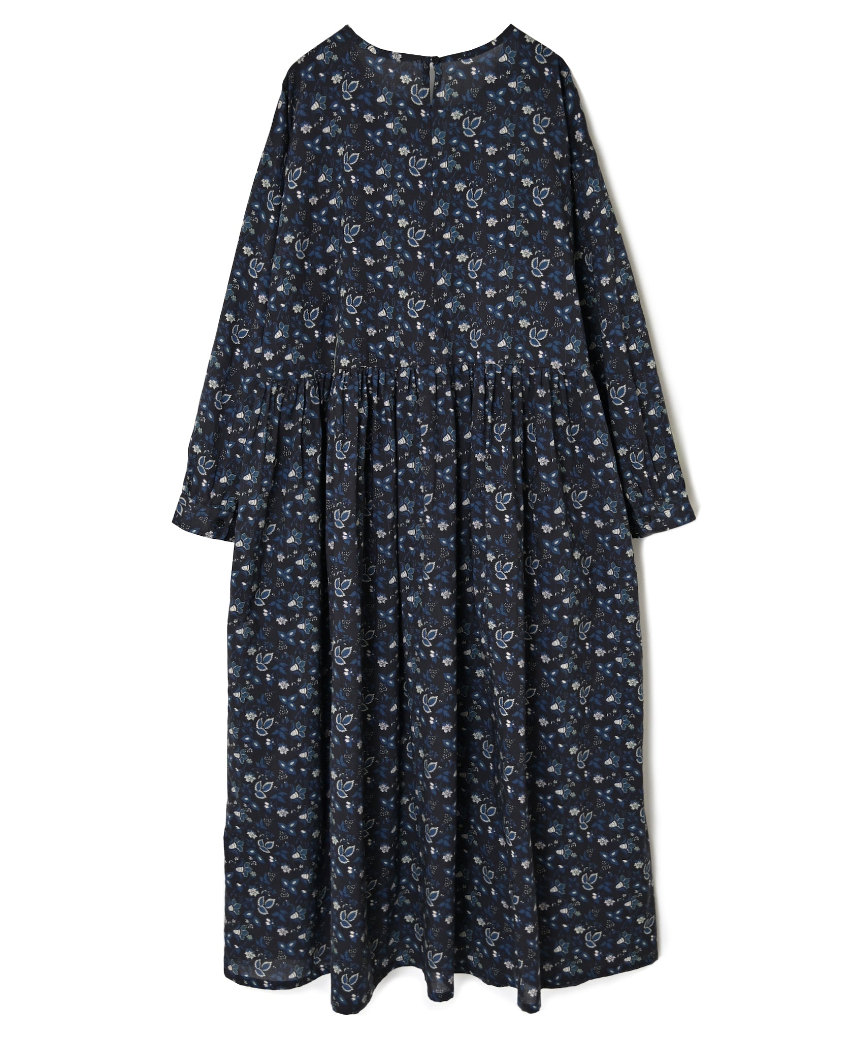 NSL26593 60s COTTON CAMBRIC FLOWER PRINT CREW NECK PULLOVER DRESS