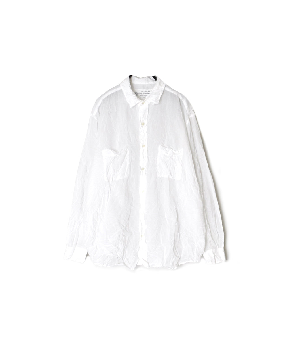 NVL1861CVW 80s ORGANIC VOILE PLAIN (WRINKLE) REGULAR COLLAR L/SL OVERSIZED SHIRT