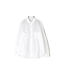 NVL1861CVW 80s ORGANIC VOILE PLAIN (WRINKLE) REGULAR COLLAR L/SL OVERSIZED SHIRT