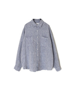 NVL1861LW 60s LINEN CHAMBRAY REGULAR COLLAR L/SL OVERSIZED SHIRT