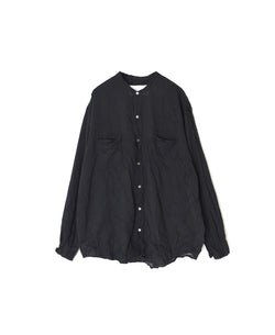 NVL1951CVW 80s ORGANIC VOILE PLAIN (WRINKLE) BANDED COLLAR L/SL OVERDIZED SHIRT
