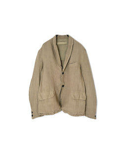 NVL2301LD 50s LINEN PLAIN (OVERDYE) SIDE VENTS TAILORED JACKET