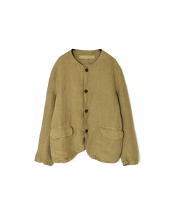NVL2302LD 50s LINEN PLAIN (OVERDYE) SIDE VENTS NO COLLAR JACKET