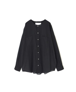 NVL2311CV 80s ORGANIC VOILE PLAIN CREW-NECK L/SL OVERSIZED SHIRTS