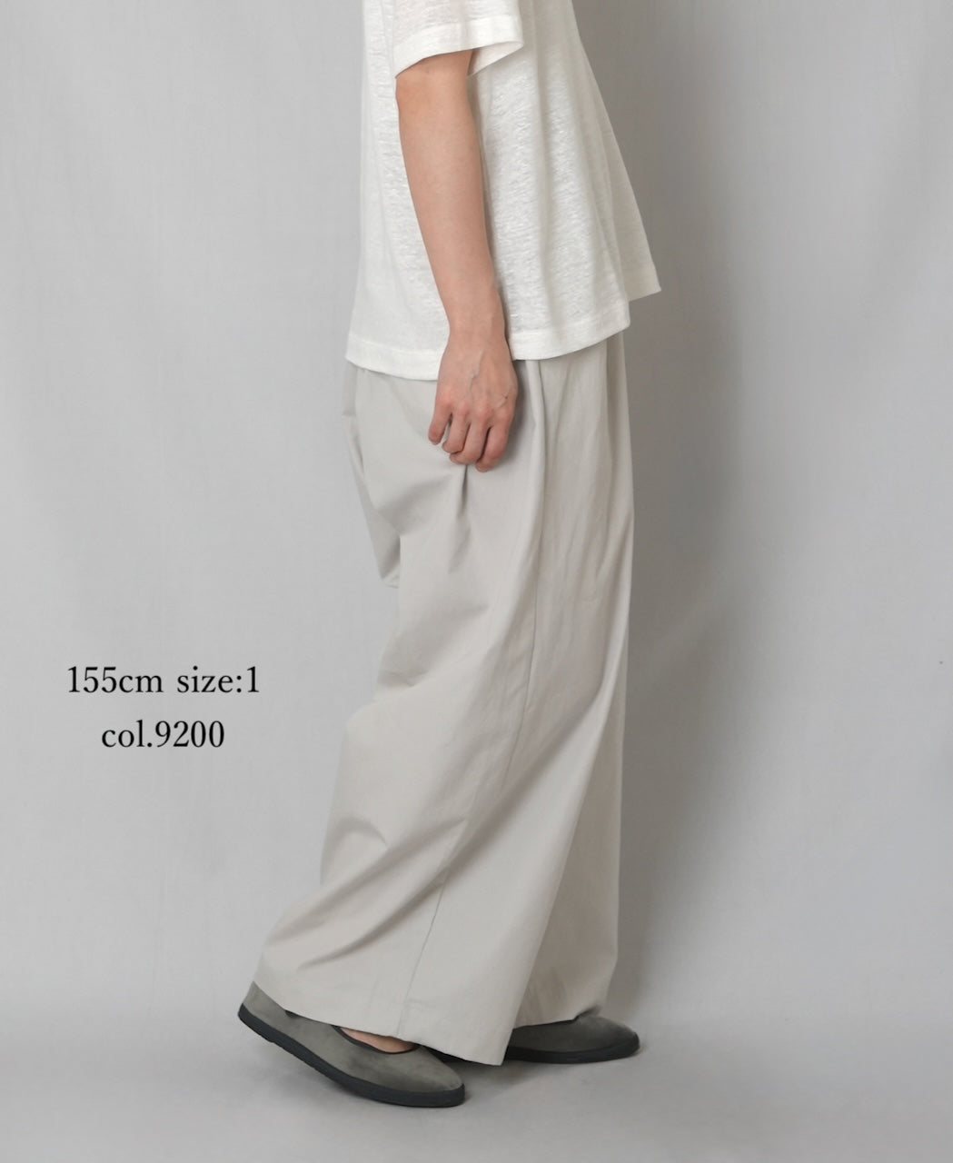 GNMDS2502CLW COTTON/LINEN DYED WEATHER 2TUCK WIDE EASY PANTS