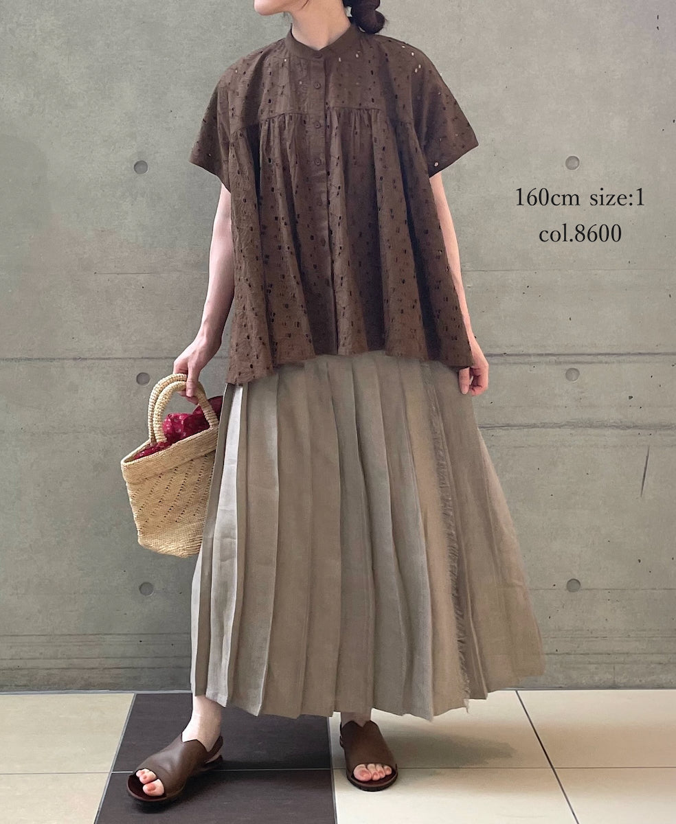 NSL26081 ALL HEMLA BANDED COLLAR FRENCH/SL SHIRT