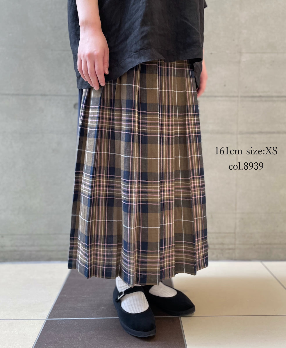 NOD2501PW ILISH LINEN LOW WAIST PLEATS WRAP SKIRT LENGTH 80cm