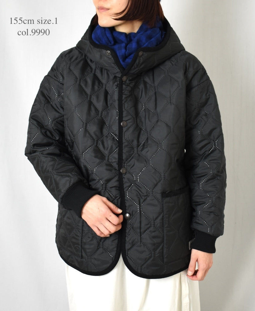 NAM2561PP PLAIN POLYESTER×PLAIN POLYESTER OVERSIZED HOODED JACKET WITH RIBBED CUFF