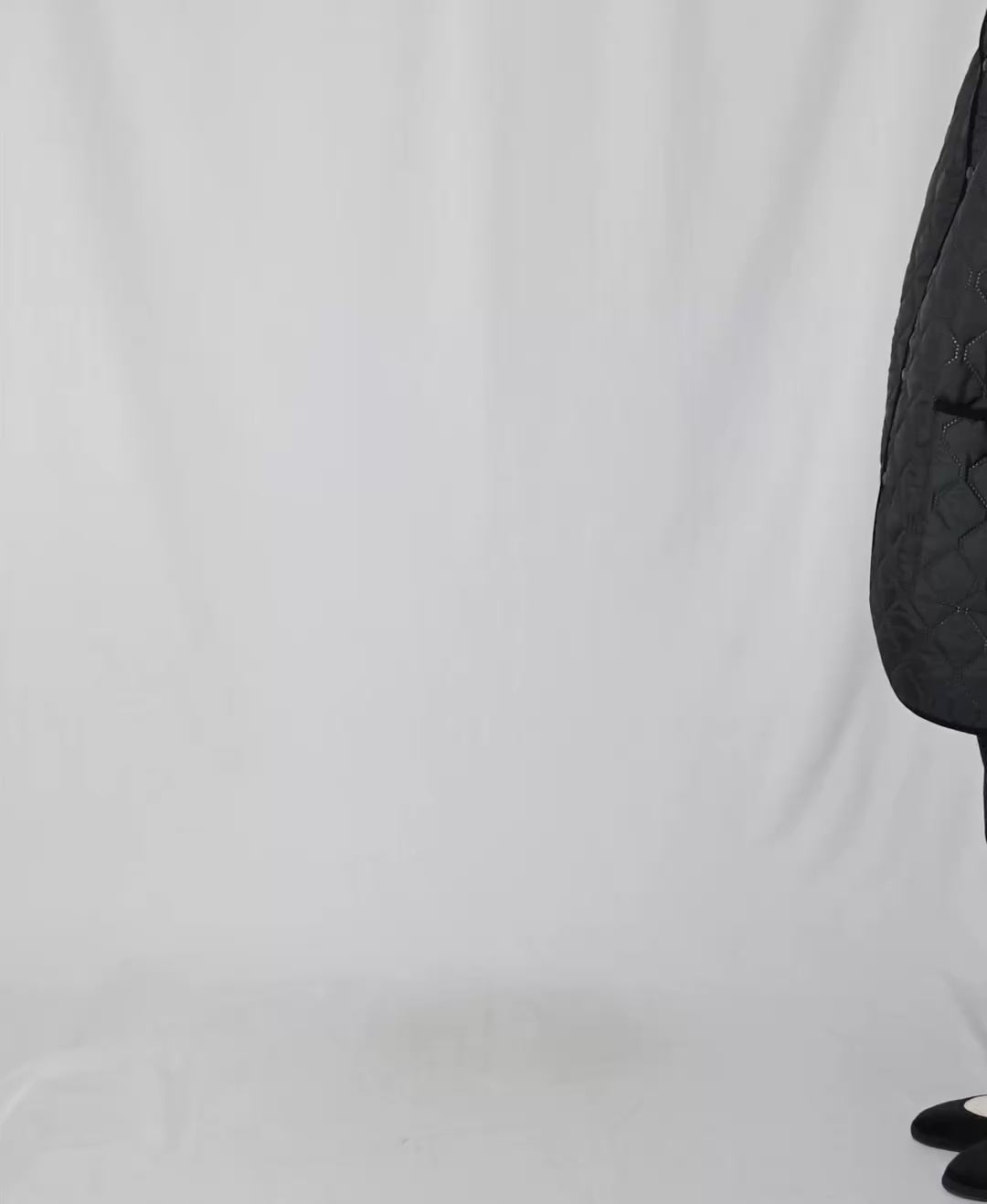 NAM2562PP PLAIN POLYESTER×PLAIN POLYESTER OVERSIZED MID-LENGTH HOODED COAT WITH RIBBED CUFF